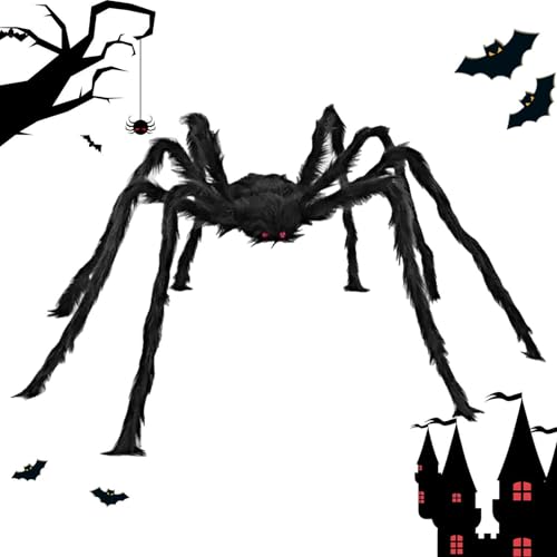 Streysisl Halloween-Dekoration für riesige Spinne, Halloween-Dekoration, Outdoor-Dekorationen für Wand, Hof, Spukhaus, Party von Streysisl