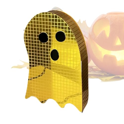 Streysisl Halloween-Disco-Geist | Halloween-Spiegel-Disco für den Innenbereich, reflektierende Figuren für Urlaub, Innenbereich, Küche, Bar, Wohnung, Schlafzimmer, Süßes oder Saures, Schreibtisch von Streysisl