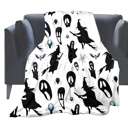 Streysisl Halloween-Geisterdecke, 99 x 150 cm, Halloween-Cartoon-Decke, weiche Flanell-Fleece-Überwurfdecke, Halloween-Sofa-Decke, Halloween-Flanelldecke für Kinder Streysisl Halloween-Geisterdecke, 99 x 150 cm, Halloween-Cartoon-Decke, weiche Flanell-Fleece-Überwurfdecke, Halloween-Sofa-Decke, Halloween-Flanelldecke für Kinder von Streysisl