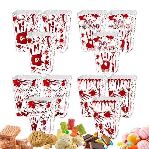 Streysisl Halloween-Popcorn-Box, Set mit 12 Halloween-Themen, Popcorn-Boxen, kreative Snack-Leckerli-Box, Süßigkeiten-Plätzchen-Behälter für Filmabend, Halloween Streysisl Halloween-Popcorn-Box, Set mit 12 Halloween-Themen, Popcorn-Boxen, kreative Snack-Leckerli-Box, Süßigkeiten-Plätzchen-Behälter für Filmabend, Halloween von Streysisl