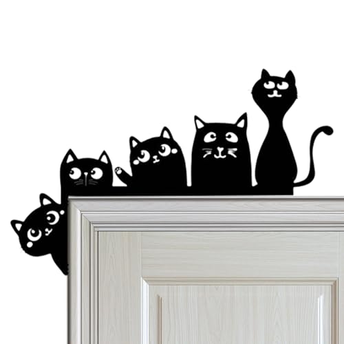 Streysisl Halloween-Türaufsatz, Halloween-Türaufsätze für den Innenbereich, Katzen-Silhouette, dekorative Schilder und Plaketten, Türrahmen-Eckdekoration für Türdekorationen Streysisl Halloween-Türaufsatz, Halloween-Türaufsätze für den Innenbereich, Katzen-Silhouette, dekorative Schilder und Plaketten, Türrahmen-Eckdekoration für Türdekorationen von Streysisl