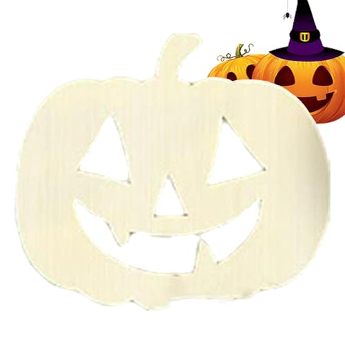 Streysisl Halloween unlackierter Holzkürbis | Kürbis-Holzschild unlackierter Ausschnitt für Kinder | Indoor Outdoor Ernte Festival Dekoration für Hände - Spaß für Arbeitszimmer, Bauernhaus von Streysisl