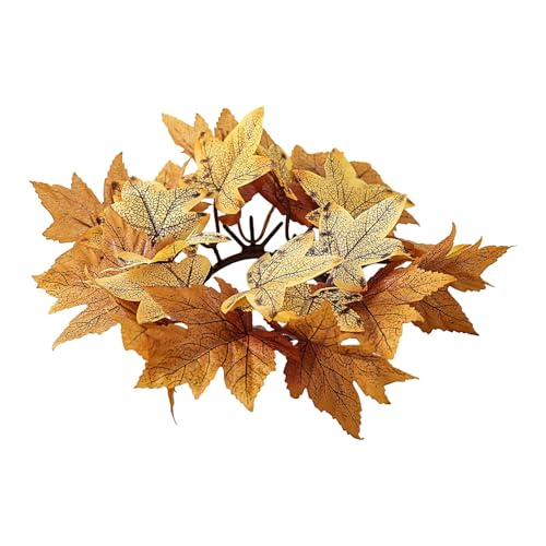 Streysisl Herbstkerzenringe Kränze – Ahorn-Kerzenringe für Säulen, künstlicher Kerzenkranz für Thanksgiving, Herbst, Hochzeit, rustikale saisonale Dekoration Streysisl Herbstkerzenringe Kränze – Ahorn-Kerzenringe für Säulen, künstlicher Kerzenkranz für Thanksgiving, Herbst, Hochzeit, rustikale saisonale Dekoration von Streysisl
