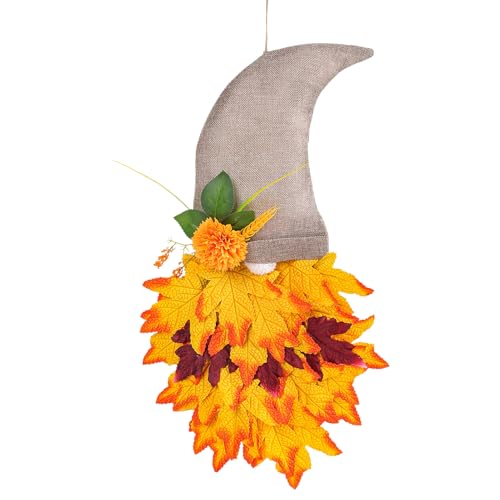 Streysisl Herbstkranz – Bauernhaus-Wichtelhut Ahornblätter Blumenkranz – Künstlicher Herbst-Tür-Zwergkranz, Erntedank-Girlande für Haustür, Herbstkranz für drinnen und draußen Streysisl Herbstkranz – Bauernhaus-Wichtelhut Ahornblätter Blumenkranz – Künstlicher Herbst-Tür-Zwergkranz, Erntedank-Girlande für Haustür, Herbstkranz für drinnen und draußen von Streysisl