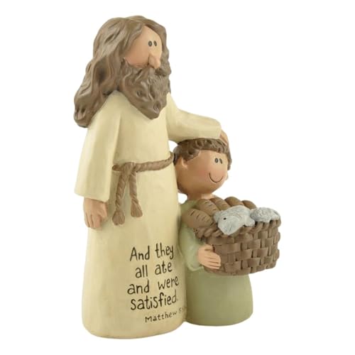 Streysisl Hirtenstatue, Jesus Christus, Kunstharz, Bauernhaus-Mittelstücke für Tische – wasserdicht, Jesus-Gartenstatue, Outdoor, rustikale abgestufte Tablett-Dekorationen für Zuhause, Tisch von Streysisl