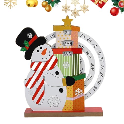 Streysisl Holz-Weihnachts-Countdown | Holz-Countdown-Kalenderbrett – Tischkalender für Monat Woche Datumsanzeige, dekorativer Blockkalender Streysisl Holz-Weihnachts-Countdown | Holz-Countdown-Kalenderbrett – Tischkalender für Monat Woche Datumsanzeige, dekorativer Blockkalender von Streysisl