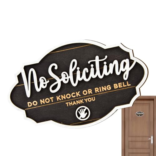 Streysisl Holztafeln mit Aufschrift "No Soliciting", baumelnde Haustürschilder, Heimdekoration, lustige Wandkunst für Restaurants, Hotel, Lebensmittelgeschäft Streysisl Holztafeln mit Aufschrift "No Soliciting", baumelnde Haustürschilder, Heimdekoration, lustige Wandkunst für Restaurants, Hotel, Lebensmittelgeschäft von Streysisl