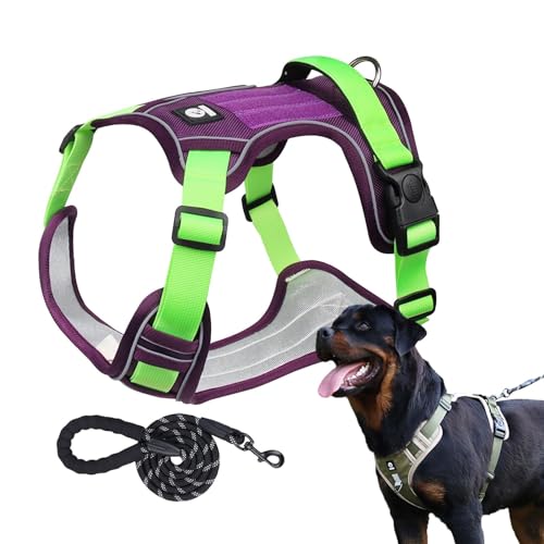Streysisl Hundetrainingsgeschirr | Bequemes Reflektierendes Hundegeschirr Verstellbares Hundegeschirr | Hunde Brustgeschirr Hundegeschirr Halsband Set mit Seil für Outdoor-Aktivitäten von Streysisl