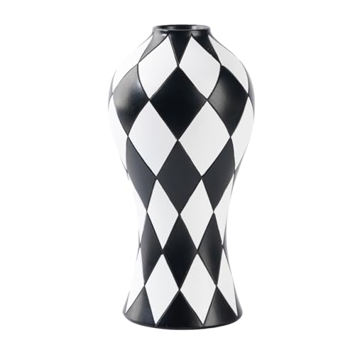 Streysisl Karierte Vase, Küchenvase, Kunstharz, kariert, wasserdicht, Blumenbehälter für Zuhause, Zimmer, Tafelaufsätze, Innendekoration von Streysisl