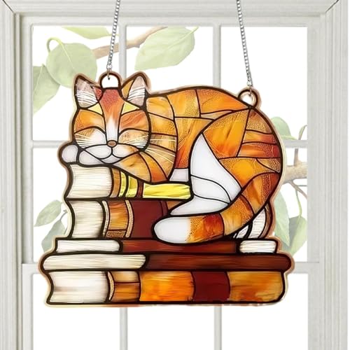 Streysisl Katzen-Sonnenfänger für Fenster – niedlicher Fenster-Sonnenfänger, Katzenornament, dekorative Ornamente, zarte Heimdekoration, Wandkunst für Wohnzimmer, Schlafzimmer Streysisl Katzen-Sonnenfänger für Fenster – niedlicher Fenster-Sonnenfänger, Katzenornament, dekorative Ornamente, zarte Heimdekoration, Wandkunst für Wohnzimmer, Schlafzimmer von Streysisl