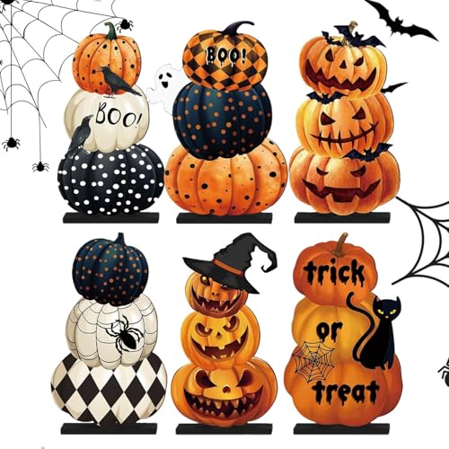 Streysisl Kleine Halloween-Kürbisse | Miniatur-Kürbis-Skulptur aus Holz | Halloween-Kürbis-Ornamente, lustige Kürbis-Dekoration für drinnen und draußen Streysisl Kleine Halloween-Kürbisse | Miniatur-Kürbis-Skulptur aus Holz | Halloween-Kürbis-Ornamente, lustige Kürbis-Dekoration für drinnen und draußen von Streysisl