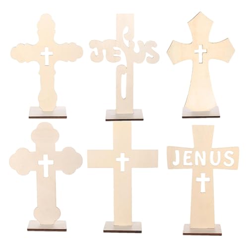 Streysisl Kreuze zum Basteln – hölzerne hohle Design-Kreuze zum Basteln, elegante Tafelaufsätze mit Ständer, rustikale Schreibtisch-Ornamente für Kirche, Taufe, Taufe Streysisl Kreuze zum Basteln – hölzerne hohle Design-Kreuze zum Basteln, elegante Tafelaufsätze mit Ständer, rustikale Schreibtisch-Ornamente für Kirche, Taufe, Taufe von Streysisl