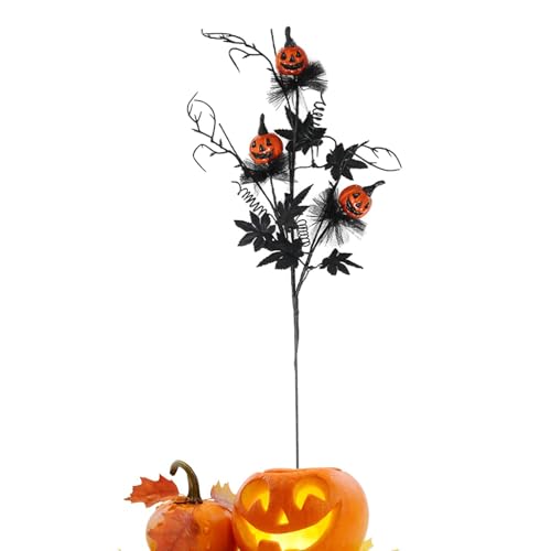 Streysisl Künstliche Halloween-Blumen, Halloween-Blumenstrauß mit schwarzen Blättern, Halloween-Blumen-Mittelstück, Blumenstiele, Blumendekorationen für Zuhause, Urlaub, Innenvase Streysisl Künstliche Halloween-Blumen, Halloween-Blumenstrauß mit schwarzen Blättern, Halloween-Blumen-Mittelstück, Blumenstiele, Blumendekorationen für Zuhause, Urlaub, Innenvase von Streysisl