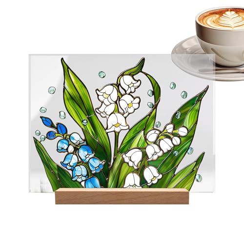 Streysisl Kunstglas-Acryl-Dekor, kreatives Blumenmuster, bunter Lichtfänger, handgefertigtes Glasimitat, Acryl-Dekor, durchscheinende Heimdekoration für Tischplatte, TV-Ständer, Bücherregal Streysisl Kunstglas-Acryl-Dekor, kreatives Blumenmuster, bunter Lichtfänger, handgefertigtes Glasimitat, Acryl-Dekor, durchscheinende Heimdekoration für Tischplatte, TV-Ständer, Bücherregal von Streysisl
