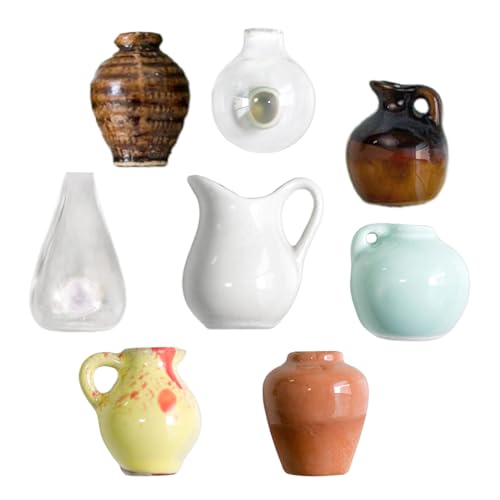 Streysisl Magnetische Mini-Vasen für Kühlschrank, Keramik-Magnetvase, Heimdekoration, Mini-3D-Magnet für Küche, Arbeitsplatz, Schreibtisch, Kühlschrank, Dekoration von Streysisl