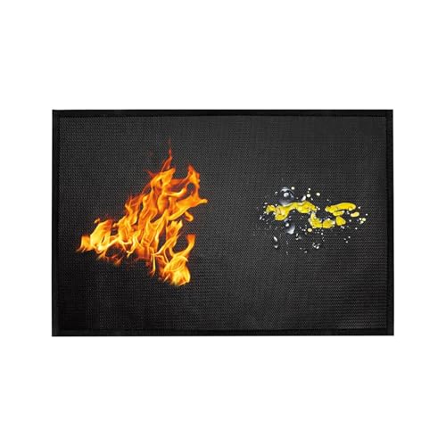 Streysisl Matte für den Outdoor-Grill, Grillmatte für unter dem Grill, öldicht, wasserdicht, wiederverwendbar, , Schutz für flache Oberseite, Smoker von Streysisl