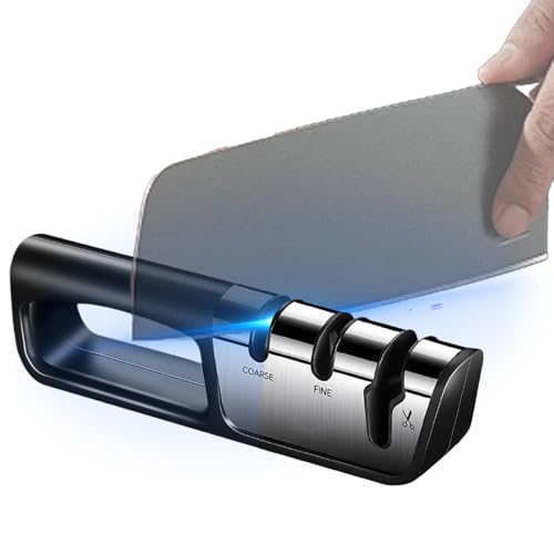 Streysisl Messerschärfer, 3-stufiger Hand-Schärfer, Küchenwerkzeuge, professionelles Zubehör für Reparatur, Restaurierung, Polieren von Streysisl