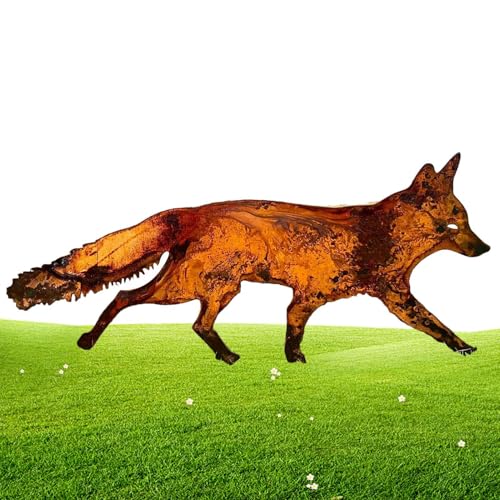 Streysisl Metall-Tierpfähle, Fuchs-Gartenpfähle, schleichend, rustikale Metallkunst, realistische und niedliche Tier-Dekoration für Tür, Garten, Balkon und Innenhof Streysisl Metall-Tierpfähle, Fuchs-Gartenpfähle, schleichend, rustikale Metallkunst, realistische und niedliche Tier-Dekoration für Tür, Garten, Balkon und Innenhof von Streysisl