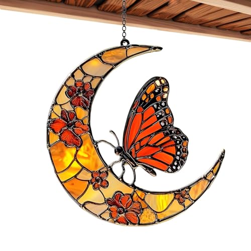 Streysisl Monarch Schmetterling und Mond Sonnenfänger – Monarch Schmetterling und Mond Fenster Sonnenfänger – Acryl künstlerische Ornament für Haus Garten Dekoration Streysisl Monarch Schmetterling und Mond Sonnenfänger – Monarch Schmetterling und Mond Fenster Sonnenfänger – Acryl künstlerische Ornament für Haus Garten Dekoration von Streysisl