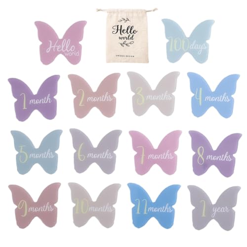 Streysisl Monatsschilder – Acryl-Baby-Ankündigungskarten – elegantes Baby-Willkommens- und Hallo-Schild, um das Wachstum Ihres Kindes zu dokumentieren, neue Mütter von Streysisl