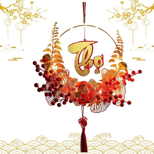 Streysisl Mond-Neujahrskranz, Frühlingsfest-Ornamente, Quaste, Frühlingsfest-Dekoration, dekorative Ornamente, Beflockung, Türanhänger für Wand, Fenster Streysisl Mond-Neujahrskranz, Frühlingsfest-Ornamente, Quaste, Frühlingsfest-Dekoration, dekorative Ornamente, Beflockung, Türanhänger für Wand, Fenster von Streysisl