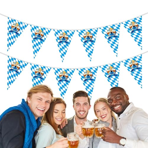 Streysisl Oktoberfest-Wimpelbanner | 7,8 m bayerische Wanddekoration Banner | Bierfestbedarf, Girlande, Wimpelkette für Garten, Bar, Zuhause, Zelte, Outdoor Indoor Streysisl Oktoberfest-Wimpelbanner | 7,8 m bayerische Wanddekoration Banner | Bierfestbedarf, Girlande, Wimpelkette für Garten, Bar, Zuhause, Zelte, Outdoor Indoor von Streysisl