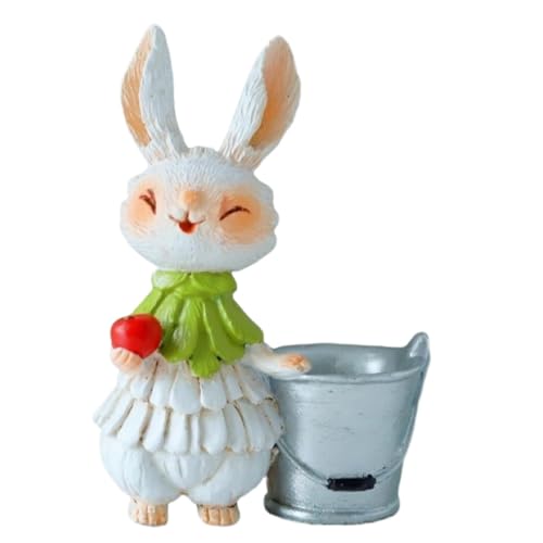 Streysisl Osterhase Figuren - Blumentopf Harz Hase Garten - Rasen Ornamente Osterdekorationen Hofkunst Dekorative Vase Heimdekoration von Streysisl