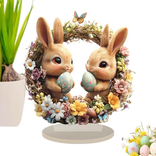Streysisl Osterhasen-Tischdekoration, 2D-Acryl, niedliches Weihnachts- - – -Mittelstück, Tischdekoration für Garten, Outdoor, , Innenbereich Streysisl Osterhasen-Tischdekoration, 2D-Acryl, niedliches Weihnachts- - – -Mittelstück, Tischdekoration für Garten, Outdoor, , Innenbereich von Streysisl