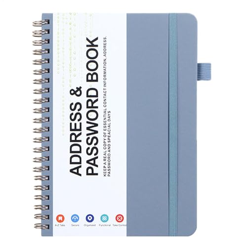 Streysisl Password Keeper Book – Tragbares Passwort-Organizer-Notizbuch – kompaktes Spiralnotizbuch für Verwandte, Freunde oder Kollegen Streysisl Password Keeper Book – Tragbares Passwort-Organizer-Notizbuch – kompaktes Spiralnotizbuch für Verwandte, Freunde oder Kollegen von Streysisl