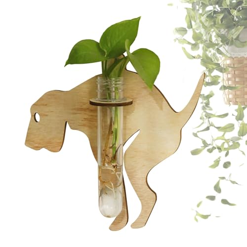 Streysisl Pflanzenterrarium mit Holzständer | Dinosaurierförmige Anzuchtpflanzenhalter Anzuchtvasen | Pflanzgefäß Terrarien Ästhetische Wasservermehrungsstation für Wohnzimmer Schlafzimmer Streysisl Pflanzenterrarium mit Holzständer | Dinosaurierförmige Anzuchtpflanzenhalter Anzuchtvasen | Pflanzgefäß Terrarien Ästhetische Wasservermehrungsstation für Wohnzimmer Schlafzimmer von Streysisl