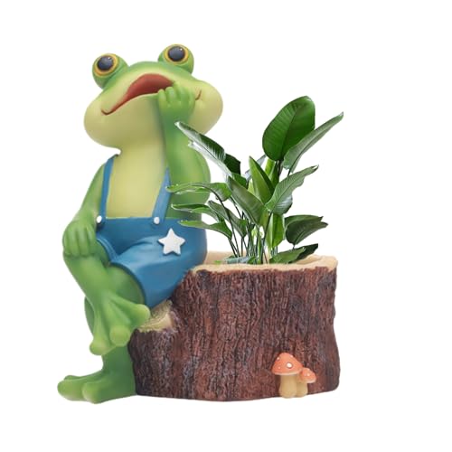 Streysisl -Pflanzgefäß für Outdoor-Pflanzen, Sukkulenten, Bonsai-Töpfe, Kunstharz-Pflanzgefäß, Tiermotiv, multifunktional, exquisite Gartendekoration, Sukkulentententopf, Froschgartenstatue Streysisl -Pflanzgefäß für Outdoor-Pflanzen, Sukkulenten, Bonsai-Töpfe, Kunstharz-Pflanzgefäß, Tiermotiv, multifunktional, exquisite Gartendekoration, Sukkulentententopf, Froschgartenstatue von Streysisl