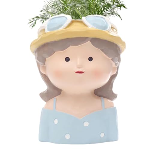 Streysisl Pflanztöpfe für den Außenbereich, Garten, Blumentopf mit Drainageloch, niedliches Damengesicht, Pflanztöpfe für Wohnzimmer, Heimdekoration von Streysisl