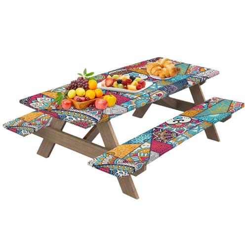 Streysisl Picknicktisch Bank - Wasserdicht Camping Tischdecke Set | Campingtisch mit Bank für Grill von Streysisl