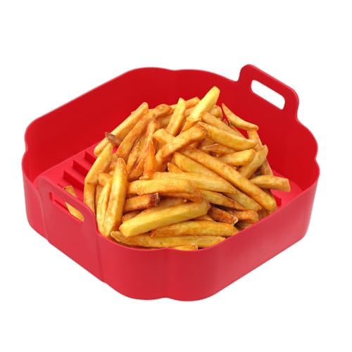 Streysisl Quadratische Luftfritteusen-Auskleidung | 20,3 cm Silikon-Topf-Backblech, Ofeneinlage, Backblecheinsätze zum Kochen, Küche Streysisl Quadratische Luftfritteusen-Auskleidung | 20,3 cm Silikon-Topf-Backblech, Ofeneinlage, Backblecheinsätze zum Kochen, Küche von Streysisl