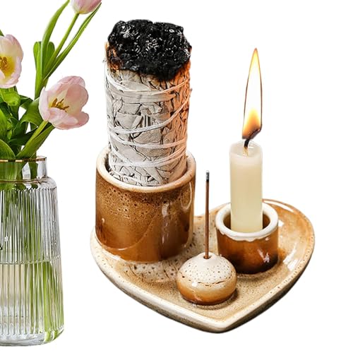 Streysisl Räucherstäbchenhalter, Keramik-Brenner, Standschale – Multifunktionaler 4-in-1-Räucherstäbchenhalter für Meditation, Yoga, Entspannung, Heimdekoration Streysisl Räucherstäbchenhalter, Keramik-Brenner, Standschale – Multifunktionaler 4-in-1-Räucherstäbchenhalter für Meditation, Yoga, Entspannung, Heimdekoration von Streysisl