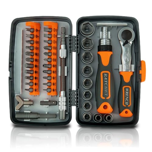 Streysisl Ratschen-Schraubendreher-Set, 38-in-1-Ratschen-Schraubendreher-Set – Magnetschlüssel, Präzisionswerkzeug mit 22 Bits, Verlängerungsadapter, 10 Stecknüsse für Zuhause, Reparatur, Bau Streysisl Ratschen-Schraubendreher-Set, 38-in-1-Ratschen-Schraubendreher-Set – Magnetschlüssel, Präzisionswerkzeug mit 22 Bits, Verlängerungsadapter, 10 Stecknüsse für Zuhause, Reparatur, Bau von Streysisl
