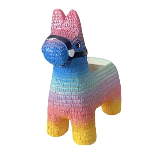 Streysisl Regenbogenpferd-Blumentopf, Balkon, Garten, Sukkulenten-Übertopf, Vase, Blumentopf für drinnen und draußen, Hausgarten-Dekor von Streysisl