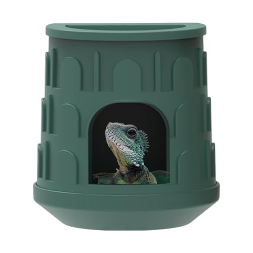 Streysisl Reptilienversteck | Reptilien-Eidechsenversteck, oberes Futter-Wasserbecken befestigtes Aquarium-Tank-Lebensraum-Dekoration für grüne Leguane, Baumfrösche von Streysisl