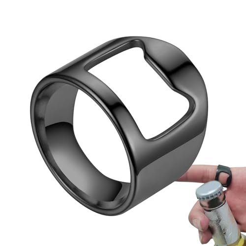 Streysisl Ring-Flaschenöffner – kreativer vielseitiger Finger-Partyring, stilvoller tragbarer Bierflaschenöffner, polierter kreativer Bierbar-Werkzeug, Finger für Streysisl Ring-Flaschenöffner – kreativer vielseitiger Finger-Partyring, stilvoller tragbarer Bierflaschenöffner, polierter kreativer Bierbar-Werkzeug, Finger für von Streysisl