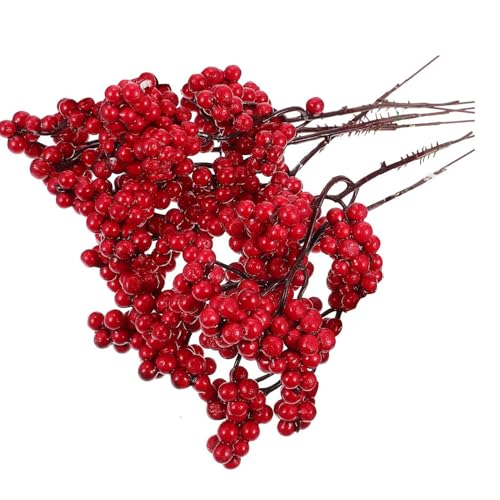 Streysisl Rote Beerenstiele – künstliche Beeren zu Hause – Weihnachtsbaumbasteln, realistische festliche Beeren Dekorationen für Wand, Tischplatte, Türdekoration Streysisl Rote Beerenstiele – künstliche Beeren zu Hause – Weihnachtsbaumbasteln, realistische festliche Beeren Dekorationen für Wand, Tischplatte, Türdekoration von Streysisl