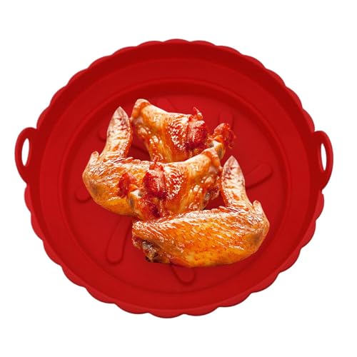 Streysisl Runde Luftfritteusen-Auskleidung, Silikon-Luftfritteusen-Kochkorb, runder Topf, spülmaschinenfest, einfaches Herauslösen von Fleisch, , Backblech für Küche, Restaurant Streysisl Runde Luftfritteusen-Auskleidung, Silikon-Luftfritteusen-Kochkorb, runder Topf, spülmaschinenfest, einfaches Herauslösen von Fleisch, , Backblech für Küche, Restaurant von Streysisl
