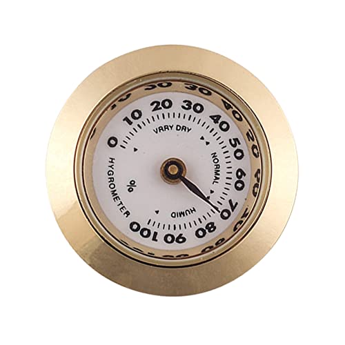 Streysisl Rundes Zigarren Hygrometer Metall Hygrometer Zigarren Tabak Feuchtigkeitsmesser Zigarren-Hygrometer Für Humidor Mechanischer Runder Hygrometer Feuchtigkeitsmesser von Streysisl