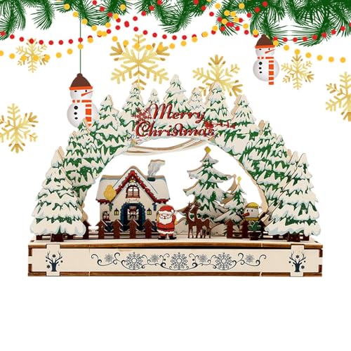 Streysisl Schreibtisch-Weihnachtsdekoration aus Holz, rustikale Ornamente, Tischdekoration, Bauernhaus-Festival-Dekoration, exquisite kleine Weihnachtsdekoration für Fensterbank Streysisl Schreibtisch-Weihnachtsdekoration aus Holz, rustikale Ornamente, Tischdekoration, Bauernhaus-Festival-Dekoration, exquisite kleine Weihnachtsdekoration für Fensterbank von Streysisl