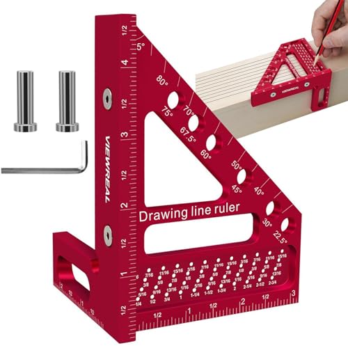 Streysisl Schreiner-Quadratische Holzbearbeitungswerkzeuge – Markierungslineal für Ingenieur | Mehrwinkel-Holzbearbeitungswerkzeug, Lochpositionierungsmarkierungslineal, Positionierungslineal Streysisl Schreiner-Quadratische Holzbearbeitungswerkzeuge – Markierungslineal für Ingenieur | Mehrwinkel-Holzbearbeitungswerkzeug, Lochpositionierungsmarkierungslineal, Positionierungslineal von Streysisl