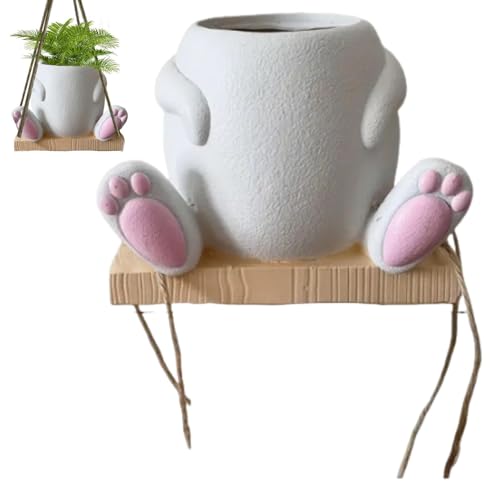 Streysisl Schwingender Blumentopf, hängender Tiertopf | Hängender Harzbär und Hase, Blumentopf für drinnen und draußen, Pflanzentöpfe für Garten Streysisl Schwingender Blumentopf, hängender Tiertopf | Hängender Harzbär und Hase, Blumentopf für drinnen und draußen, Pflanzentöpfe für Garten von Streysisl