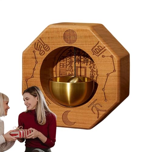 Streysisl Shop Keeper Türklingel | -Diagramm Shopkeeper Türklingel – Holz Messing Magnetischer Türklingel Ring, Haustür Ornamente für gewerblichen Eingang von Streysisl