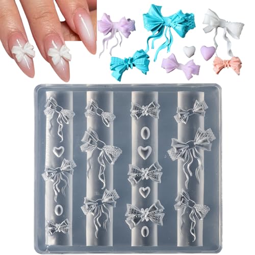 Streysisl Silikon-Nagelformen | 3D-Schleife, Silikon-Nagel-Charm-Form, Schleife, Herz, Maniküre-Werkzeug, niedlich, wiederverwendbar, Schönheitspflege für Frauen, Zuhause, Salon Streysisl Silikon-Nagelformen | 3D-Schleife, Silikon-Nagel-Charm-Form, Schleife, Herz, Maniküre-Werkzeug, niedlich, wiederverwendbar, Schönheitspflege für Frauen, Zuhause, Salon von Streysisl