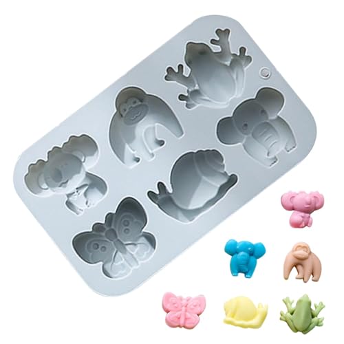 Streysisl Silikon-Tierformen | Schokoladenkuchen, Süßigkeiten, Kekse, Backformen – 6 Mulden, Schokoladen-Fondant, Silikonform für Kuchendekoration, Cupcake-Topper, Süßigkeiten Streysisl Silikon-Tierformen | Schokoladenkuchen, Süßigkeiten, Kekse, Backformen – 6 Mulden, Schokoladen-Fondant, Silikonform für Kuchendekoration, Cupcake-Topper, Süßigkeiten von Streysisl