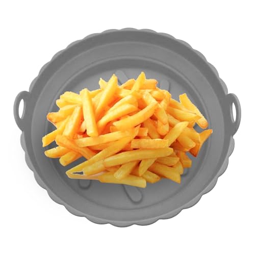 Streysisl Silikon-Topf für Luftfritteuse – Silikon-Luftfritteusen-Kochkorb, runder Topf, spülmaschinenfest, einfaches Herauslösen von Fleisch, , Backblech für Küche, Restaurant Streysisl Silikon-Topf für Luftfritteuse – Silikon-Luftfritteusen-Kochkorb, runder Topf, spülmaschinenfest, einfaches Herauslösen von Fleisch, , Backblech für Küche, Restaurant von Streysisl