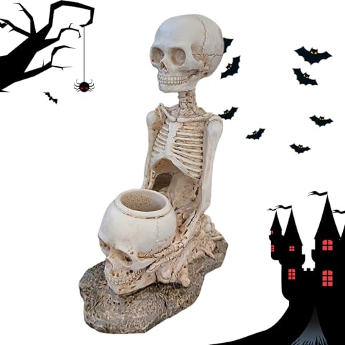 Streysisl Skelett-Figuren, kniender Totenkopf, Yoga-Skulpturen – Skelettfigur für Heimdekoration, Harz-Statuen, spirituelle Meditation, Skulpturen für Bücherregal, Tischdekoration Streysisl Skelett-Figuren, kniender Totenkopf, Yoga-Skulpturen – Skelettfigur für Heimdekoration, Harz-Statuen, spirituelle Meditation, Skulpturen für Bücherregal, Tischdekoration von Streysisl